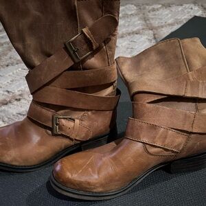 Calf height tan Steve Madden boots never worn